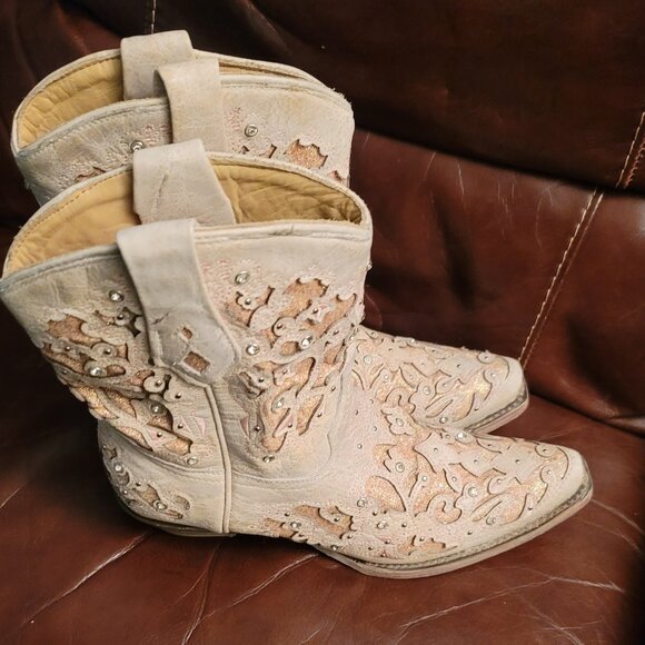 CORRAL LADIES HANDCRAFTED COWBOY BOOTS SIZE 7.5M (81811) - Picture 8 of 16